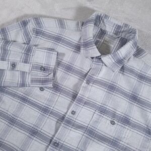 Mack Weldon Shirt Mens Large Gray Plaid Button Up Tech Flannel Merino Wool Blend